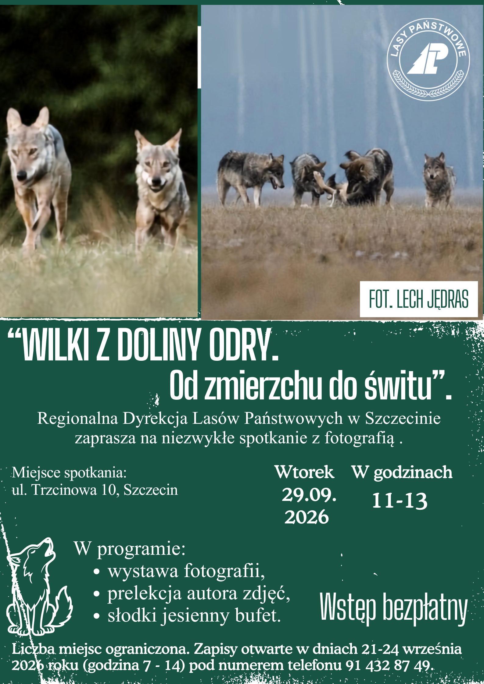 Wystawa fotografii przyrodniczej „Wilki z Doliny Odry. Od zmierzchu do świtu”