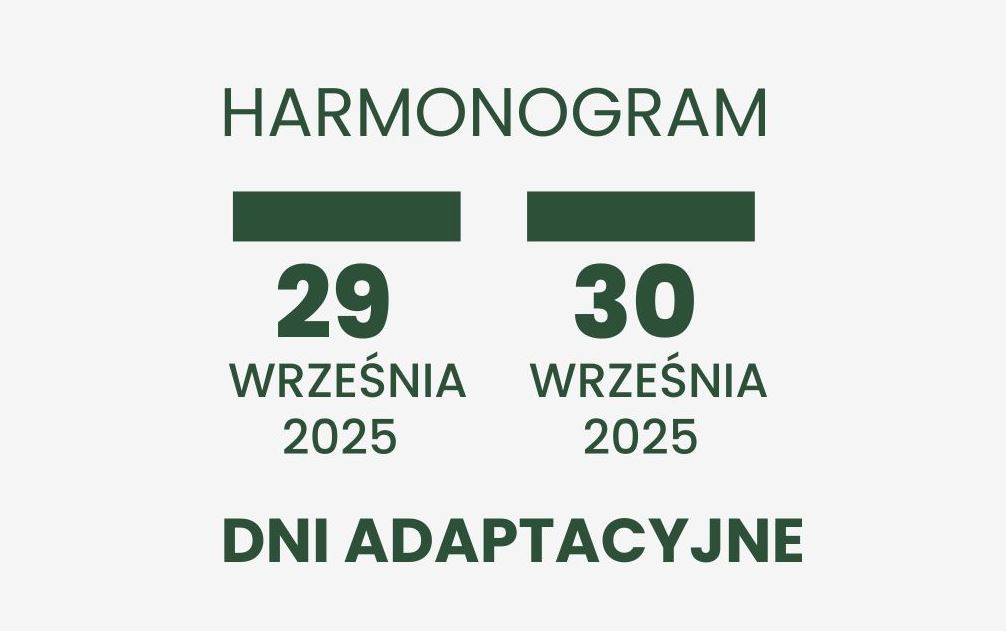 Harmonogram dni adaptacyjnych dla 1 roku