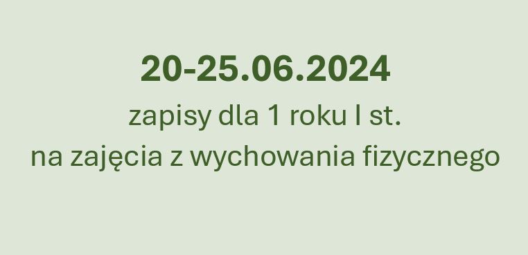 Zapisy na zajęcia z wychowania fizycznego